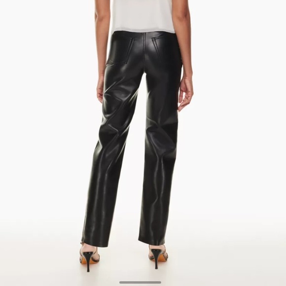 NWT Aritzia Melina Straight Leg High Rise Leather Pant - Picture 2 of 7
